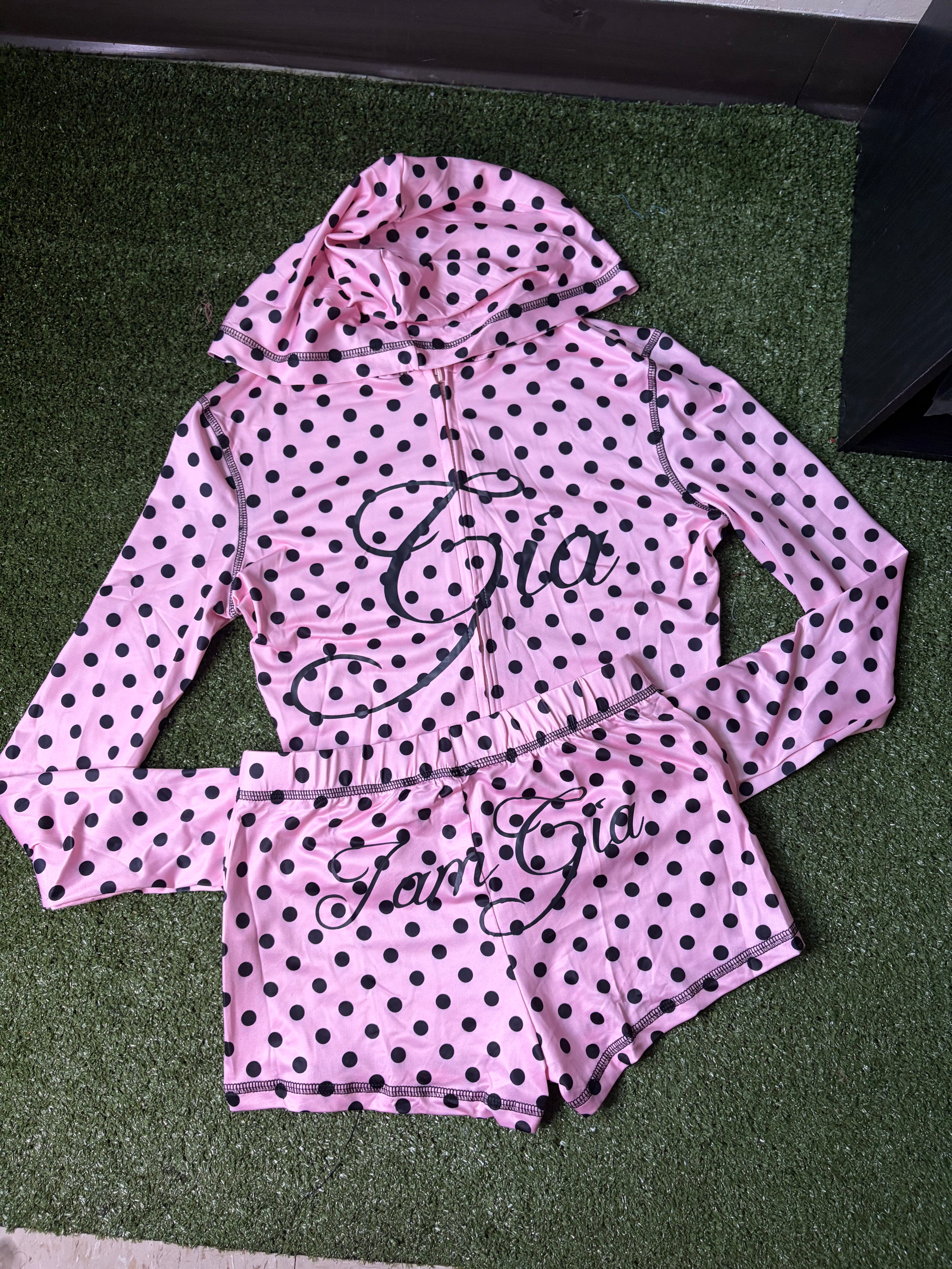 Pink Polka Dot Gia Set
